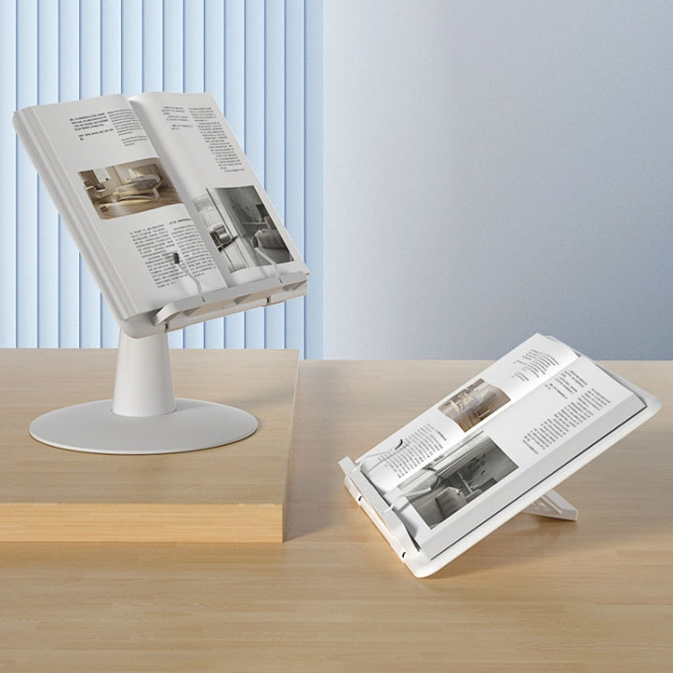 Children Reading Rack Flip Book Reading Stand Multi-functional Adjustable Student Bookshelf(White)