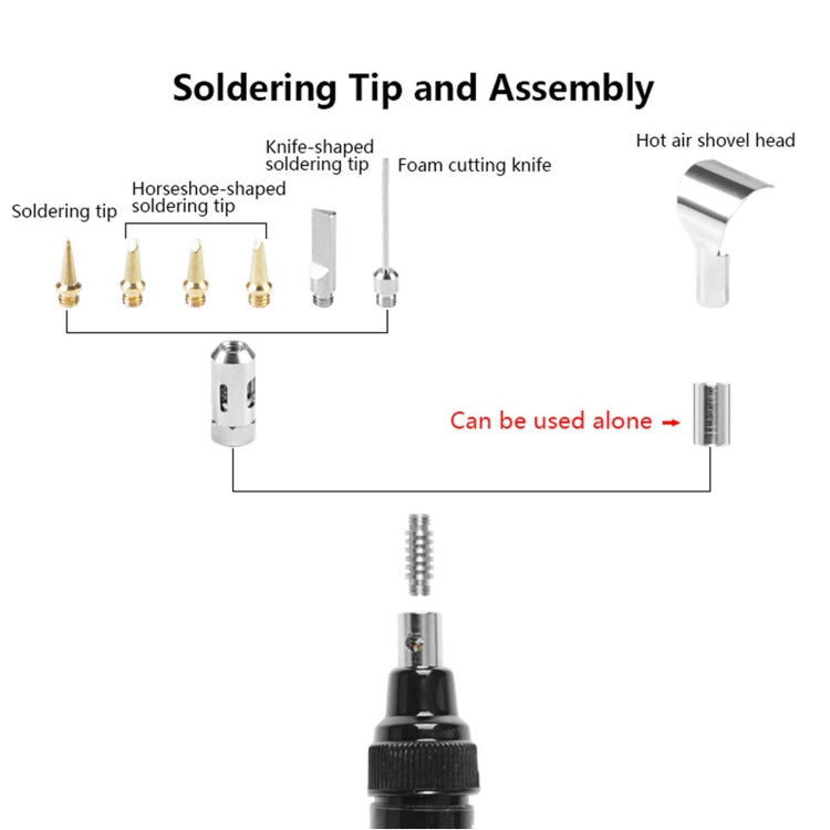 13pcs /Set Pen Type 3 In 1 Gas Soldering Iron Multi-function Gas Soldering Iron Set(Transparent Green)
