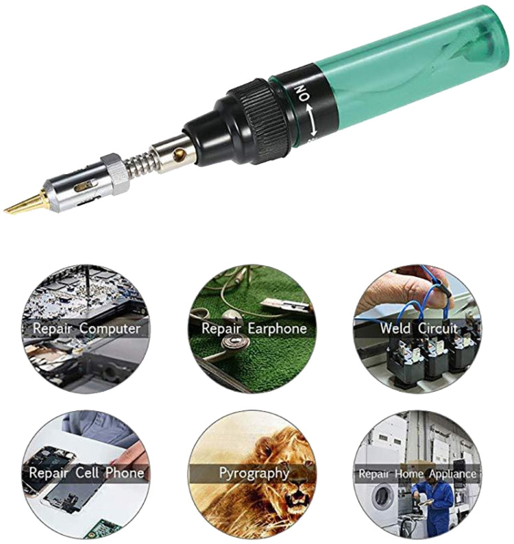 13pcs /Set Pen Type 3 In 1 Gas Soldering Iron Multi-function Gas Soldering Iron Set(Transparent Red)