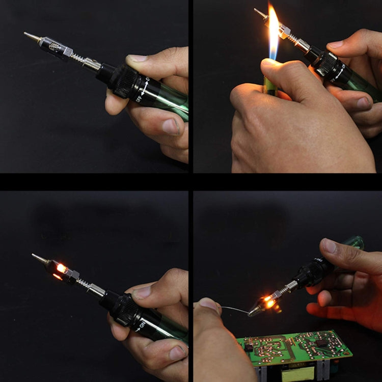 13pcs /Set Pen Type 3 In 1 Gas Soldering Iron Multi-function Gas Soldering Iron Set(Transparent Red)