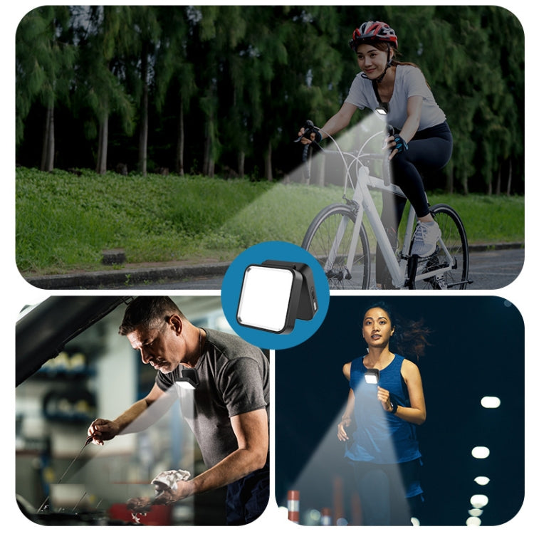 Camping Cycling Lavalier Lamp Night Fishing Light Three-Color Temperature Reading Lamp(Black)