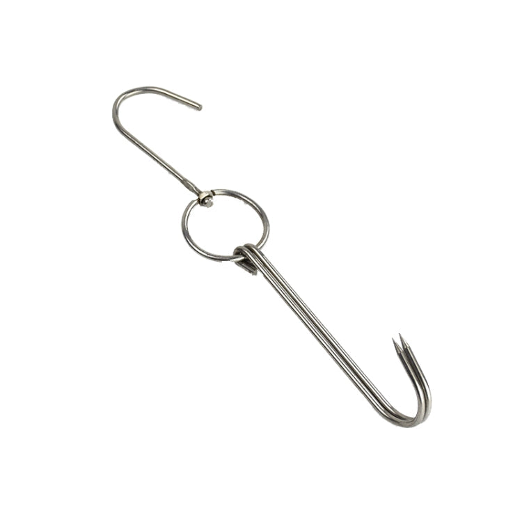 Stainless Steel Double Ring Duck Cooker Hanger Outdoor Barbecue Hanging Hook Stand, Specs: 3 Centi Small Ring 23cm