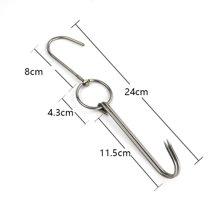 Stainless Steel Double Ring Duck Cooker Hanger Outdoor Barbecue Hanging Hook Stand, Specs: 3 Centi Small Ring 23cm