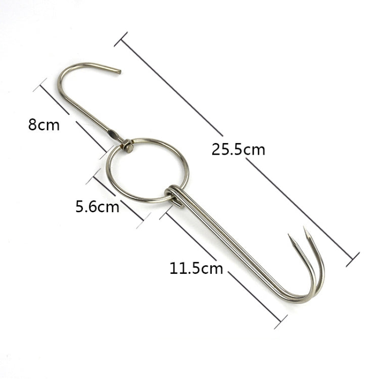 Stainless Steel Double Ring Duck Cooker Hanger Outdoor Barbecue Hanging Hook Stand, Specs: 3 Centi Small Wax Ring 24.5cm