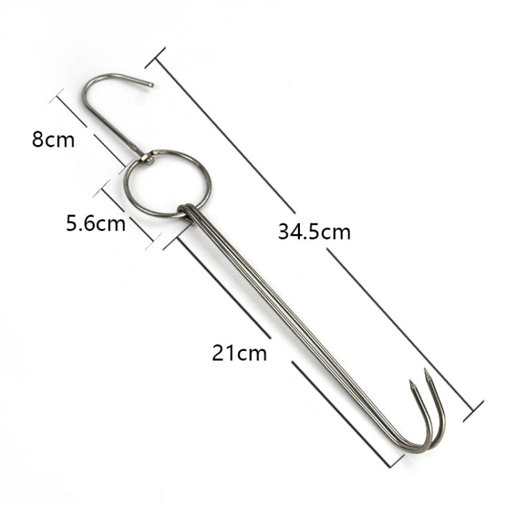 Stainless Steel Double Ring Duck Cooker Hanger Outdoor Barbecue Hanging Hook Stand, Specs: 3 Centi Large Wax Ring 33cm