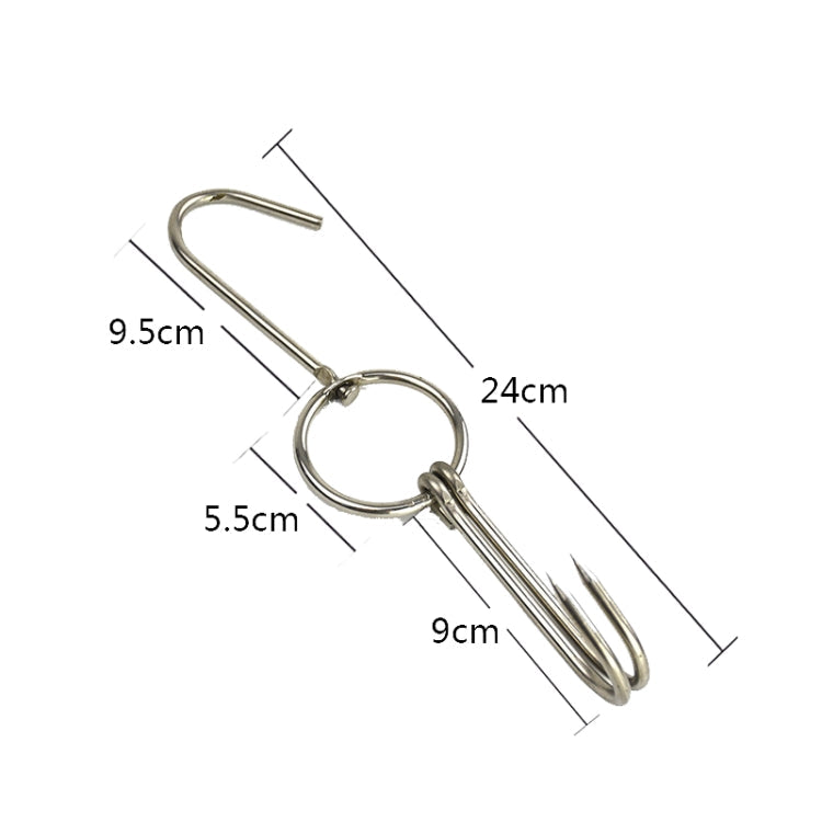 Stainless Steel Double Ring Duck Cooker Hanger Outdoor Barbecue Hanging Hook Stand, Specs: 5 Centi 4 Inch Wax Ring 24cm