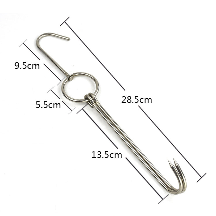 Stainless Steel Double Ring Duck Cooker Hanger Outdoor Barbecue Hanging Hook Stand, Specs: 5 Centi 6 Inch Wax Ring 28.5cm