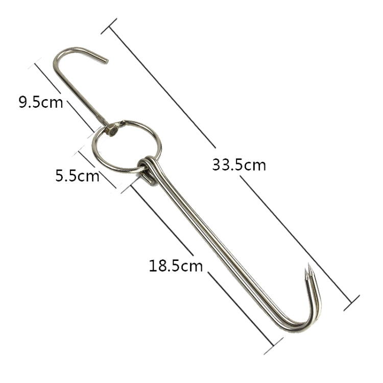 Stainless Steel Double Ring Duck Cooker Hanger Outdoor Barbecue Hanging Hook Stand, Specs: 5 Centi 8 Inch Wax Ring 34cm