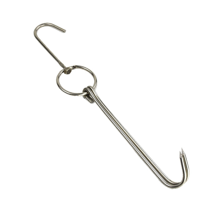 Stainless Steel Double Ring Duck Cooker Hanger Outdoor Barbecue Hanging Hook Stand, Specs: 5 Centi 9 Inch Wax Ring 36cm