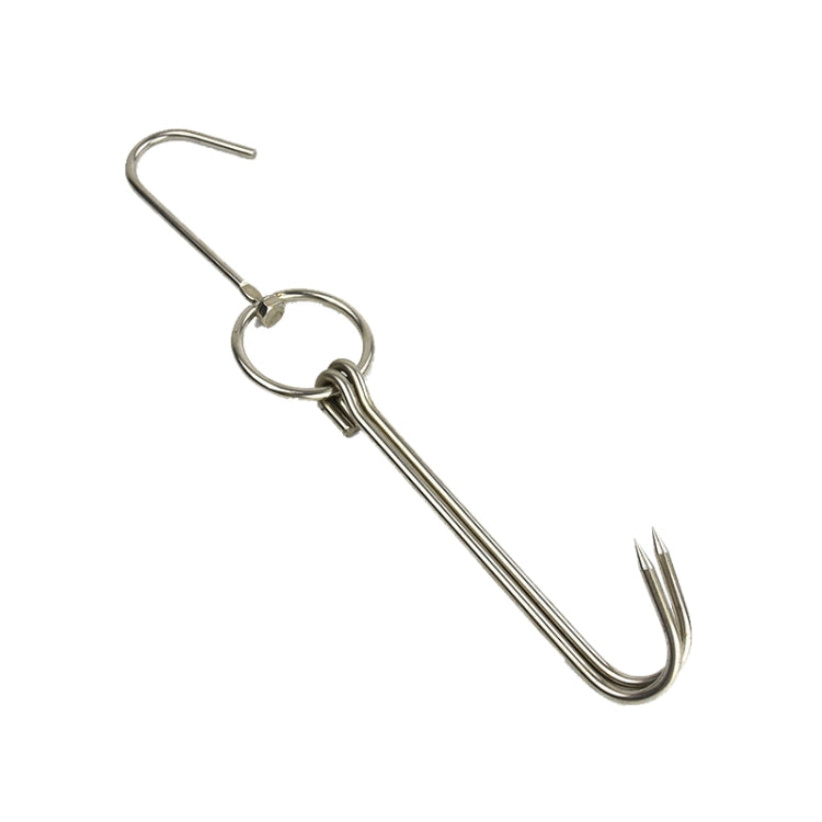 Stainless Steel Double Ring Duck Cooker Hanger Outdoor Barbecue Hanging Hook Stand, Specs: 6 Centi 8 Inch Wax Ring 39cm