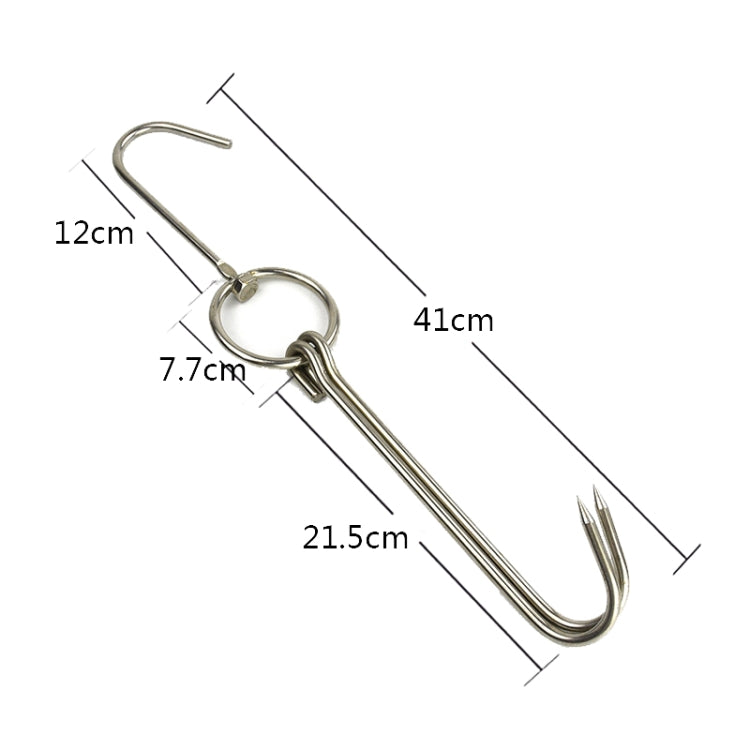 Stainless Steel Double Ring Duck Cooker Hanger Outdoor Barbecue Hanging Hook Stand, Specs: 6 Centi 9 Inch Wax Ring 40cm