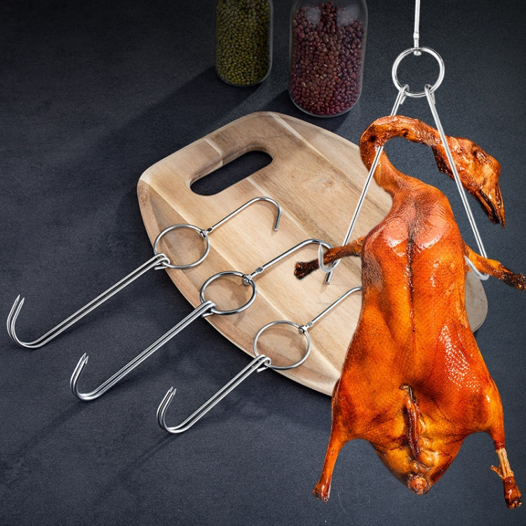 Stainless Steel Double Ring Duck Cooker Hanger Outdoor Barbecue Hanging Hook Stand, Specs: 5 Centi 6 Inch Wax Ring 28.5cm