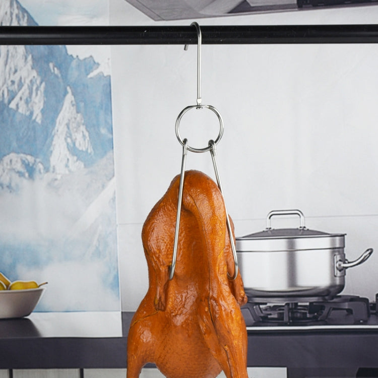 Stainless Steel Double Ring Duck Cooker Hanger Outdoor Barbecue Hanging Hook Stand, Specs: 5 Centi 9 Inch Wax Ring 36cm