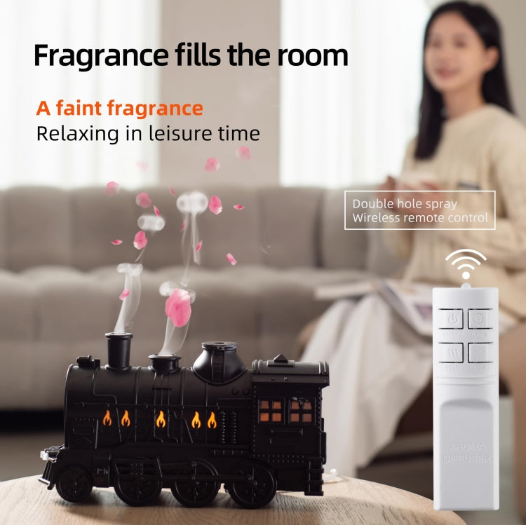 300ml Small Train Essential Oil Diffuser Humidifier With Remote Control UK Plug