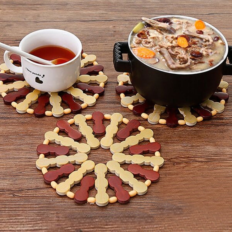 Bamboo Dining Table Insulation Pad Heatproof Coasters Anti-Scald Pot Mat(16.5cm Round)