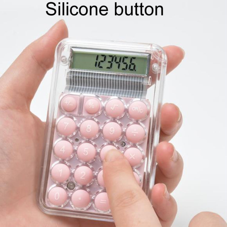Small Silent Simple Calculator Mini Candy Dormitory Student Office Exam Tool(Pink)
