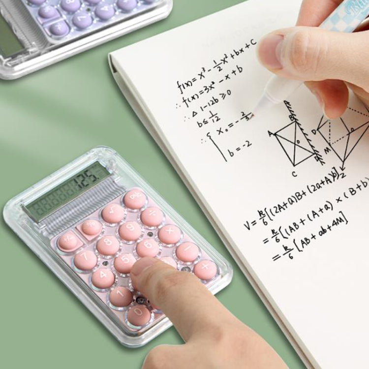 Small Silent Simple Calculator Mini Candy Dormitory Student Office Exam Tool(Green)