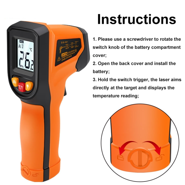 NJTY Digital Display High-Precision Infrared Thermometer For Bakery Kitchen Industry, Spec: T400A (Adjustable)