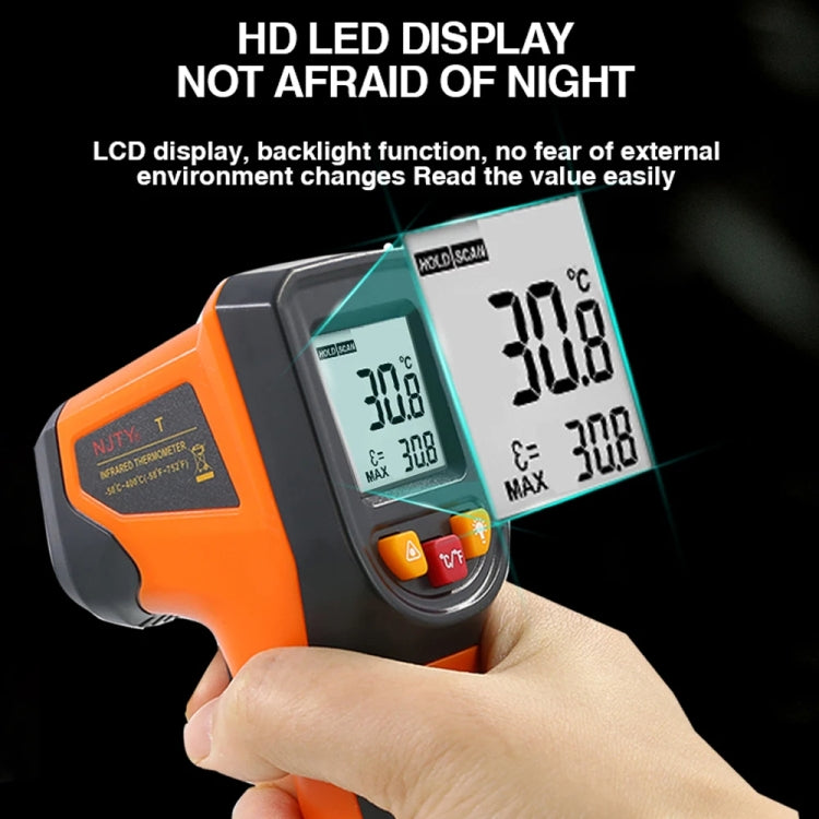 NJTY Digital Display High-Precision Infrared Thermometer For Bakery Kitchen Industry, Spec: T400A (Adjustable)