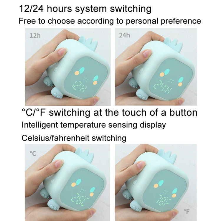 Dinosaur Kids Alarm Clock Electronic Clock Multifunctional Chime Small Alarm Clock(Green)