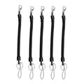 5pcs Spring Key Rope Plastic Keychain Environmentally Friendly Elastic Chain(Black)