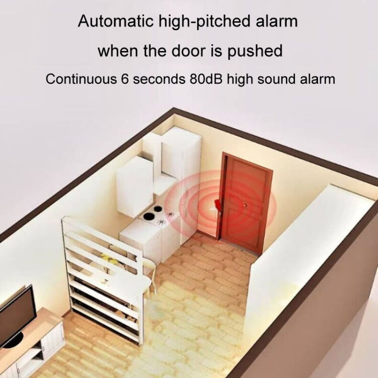 Door Stopper Home Burglary Girls Live Alone Security Lock Inside Opening Door Plug, Style: Without Alarm