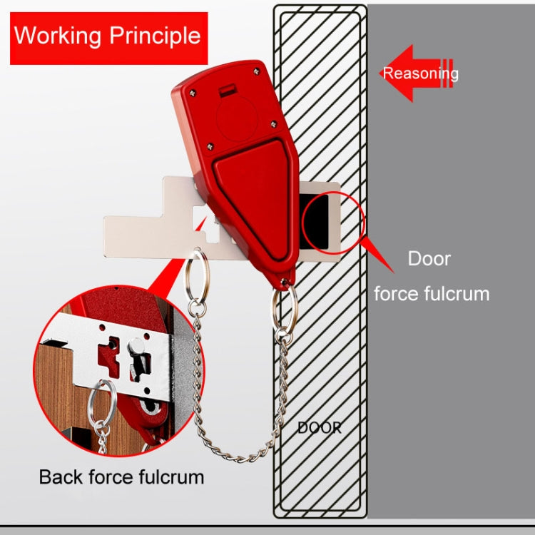 Door Stopper Home Burglary Girls Live Alone Security Lock Inside Opening Door Plug, Style: Without Alarm