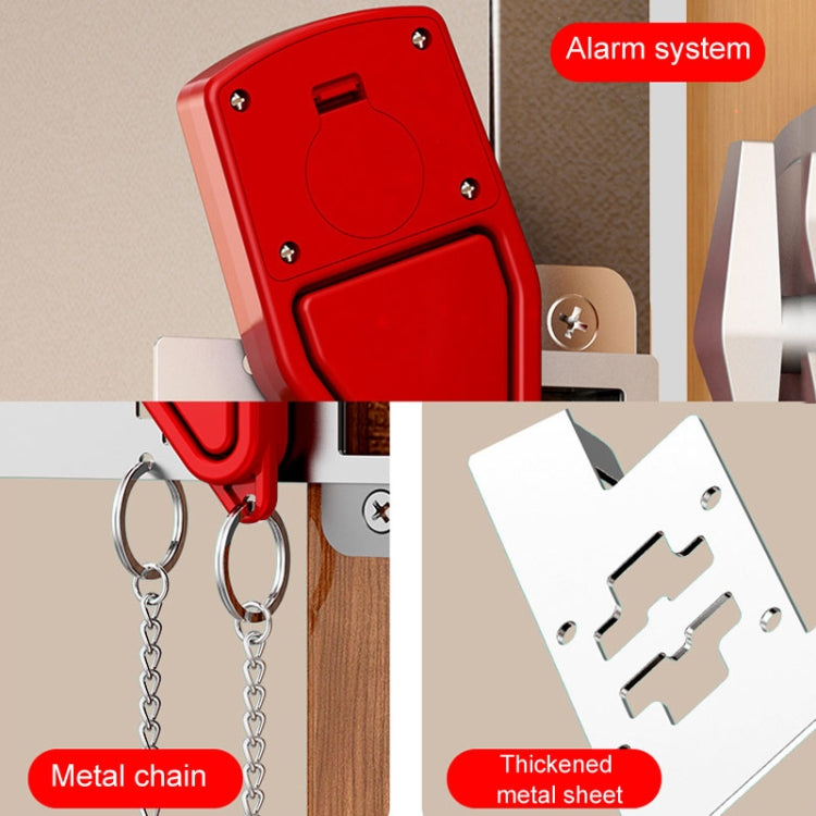 Door Stopper Home Burglary Girls Live Alone Security Lock Inside Opening Door Plug, Style: With Alarm