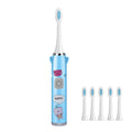 USB Charging Fully Automatic Ultrasonic Cartoon Children Electric Toothbrush, Color: Blue with 6 Heads