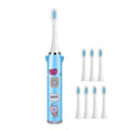 USB Charging Fully Automatic Ultrasonic Cartoon Children Electric Toothbrush, Color: Blue with 8 Heads