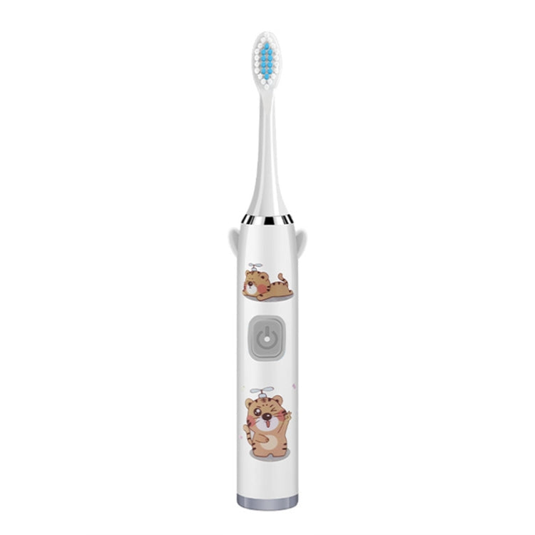 USB Charging Fully Automatic Ultrasonic Cartoon Children Electric Toothbrush, Color: White with 1 Head