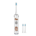 USB Charging Fully Automatic Ultrasonic Cartoon Children Electric Toothbrush, Color: White with 3 Heads