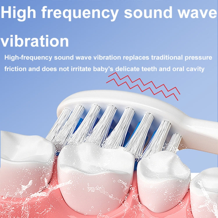 USB Charging Fully Automatic Ultrasonic Cartoon Children Electric Toothbrush, Color: White with 1 Head