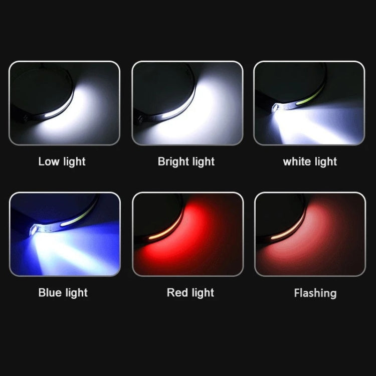 Fluorescent Belt Sensor Headlight Outdoor Running and Cycling Head Torch(White+Yellow Light)