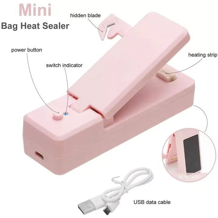 USB Charging Mini Magnetic Sealing Machine Portable Sealing Clip Food Moisture-proof Sealer(Gray)