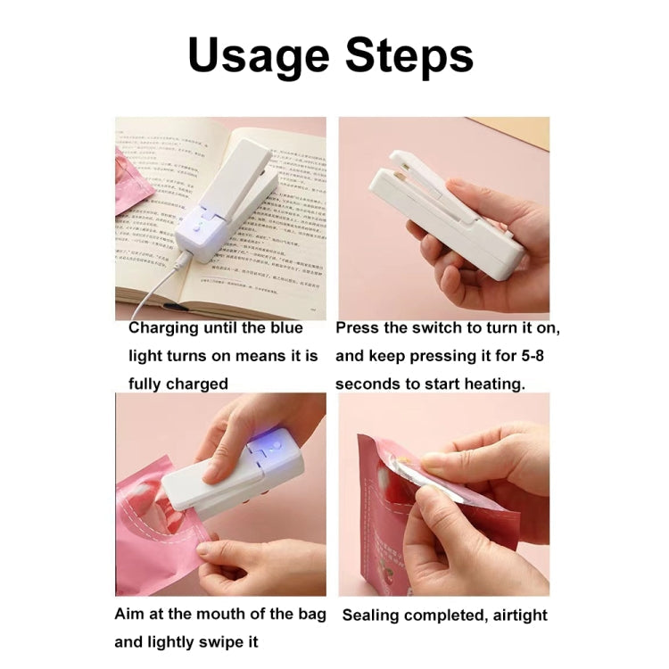USB Charging Mini Magnetic Sealing Machine Portable Sealing Clip Food Moisture-proof Sealer(Black)