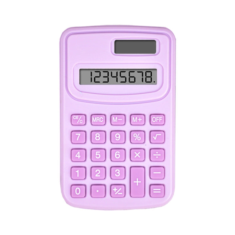 Small Solid Color Calculator Dormitory Student Office Exam Tool(Purple)