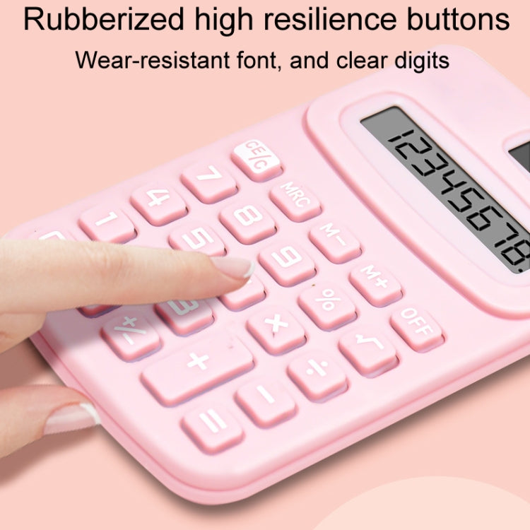 Small Solid Color Calculator Dormitory Student Office Exam Tool(Pink)