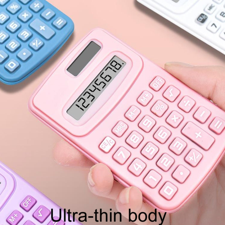 Small Solid Color Calculator Dormitory Student Office Exam Tool(Purple)