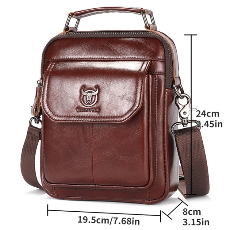 BULL CAPTAIN 049 Large-capacity First-layer Cowhide Retro Single-shoulder Crossbody Bag(Yellow)