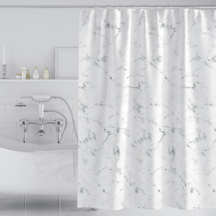 240x200cm Thickened Waterproof Moldproof Shower Curtain Simple Bathroom Hotel Curtain With Hooks(Marble)