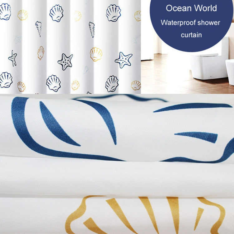 100x200cm Sea World Polyester Shower Curtain Thickened Waterproof Bathroom Shower Curtain Cloth With Hooks