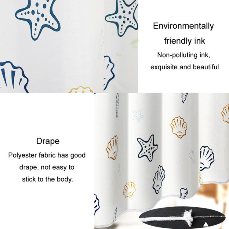 150x200cm Sea World Polyester Shower Curtain Thickened Waterproof Bathroom Shower Curtain Cloth With Hooks
