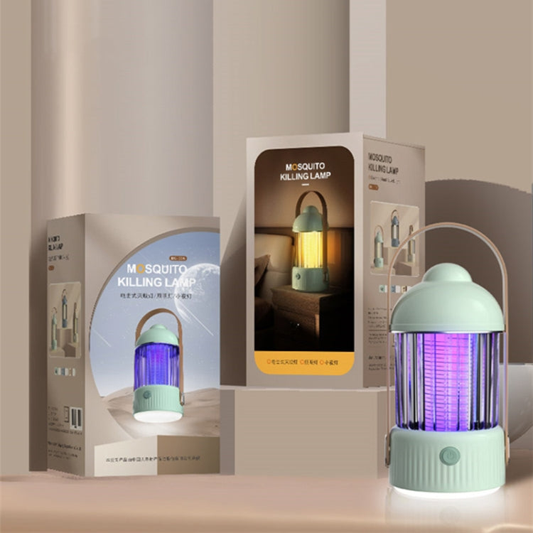 Electric Shock Type Home Night Light Mosquito Killer Outdoor Camping Lamp, Spec: 2000 mAh(Green)