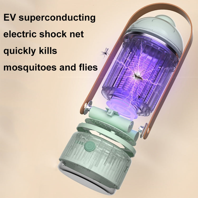 Electric Shock Type Home Night Light Mosquito Killer Outdoor Camping Lamp, Spec: 2000 mAh(Green)
