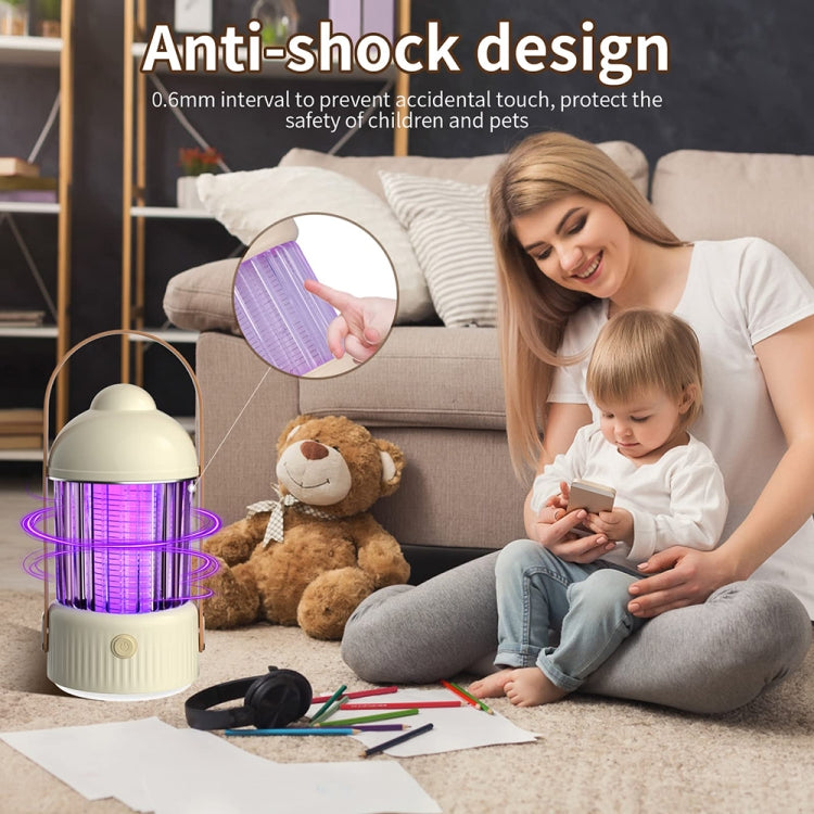 Electric Shock Type Home Night Light Mosquito Killer Outdoor Camping Lamp, Spec: 4000 mAh(Green)
