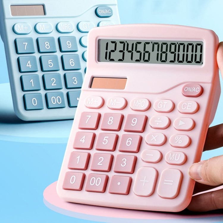 12-Digit Large Screen Solar Dual Power Calculator Student Exam Accounting Office Supplies(Black)