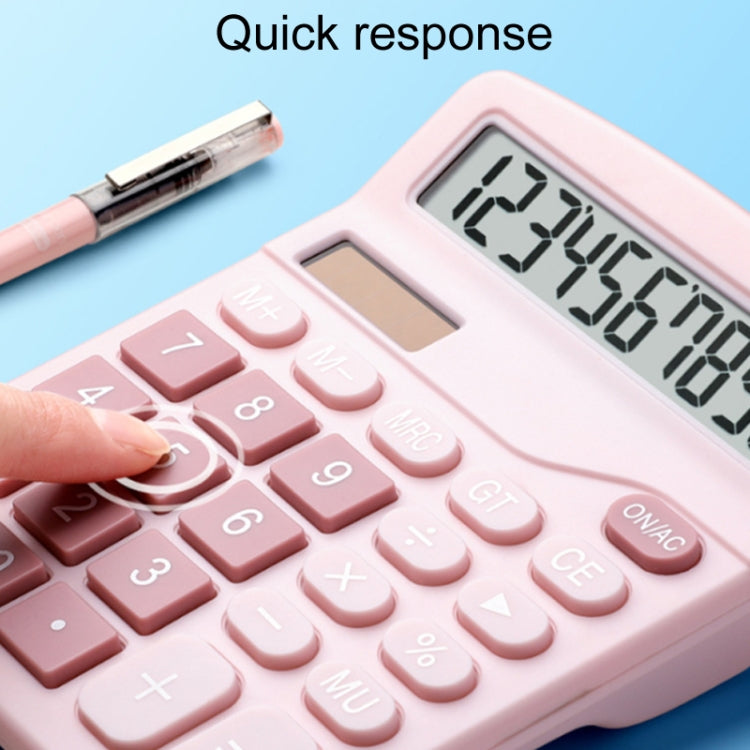 12-Digit Large Screen Solar Dual Power Calculator Student Exam Accounting Office Supplies(Blue)