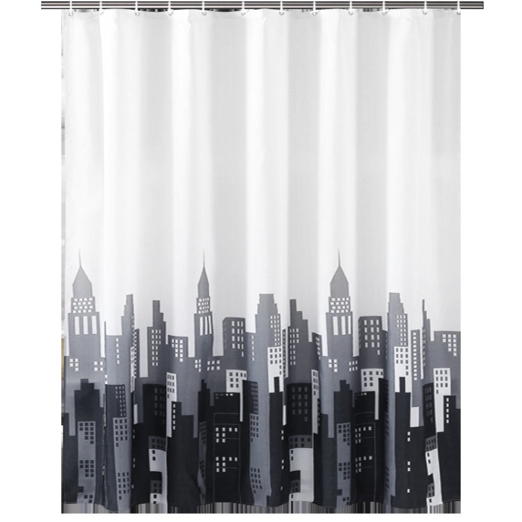 180x200cm Simple Waterproof Shower Curtain Thickened Polyester Bathroom Shower Curtain Cloth(Tower)