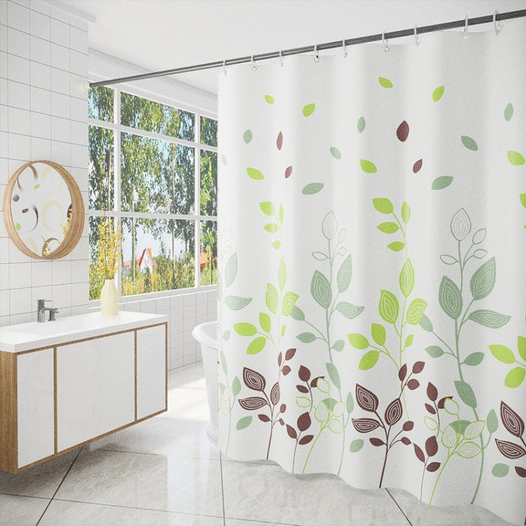 150x200cm Leaf Printed Waterproof Shower Curtain Thickened Polyester Bathroom Curtain Cloth